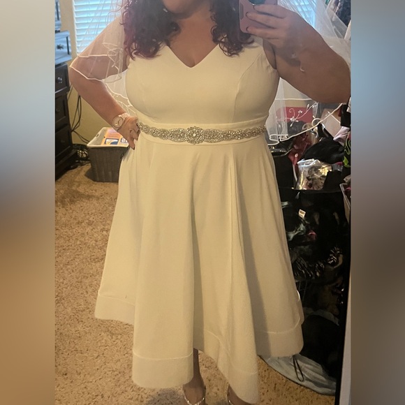 Torrid | Mini Woven Skater Dress | Wedding Dress | 12 | Ivory - Picture 8 of 8